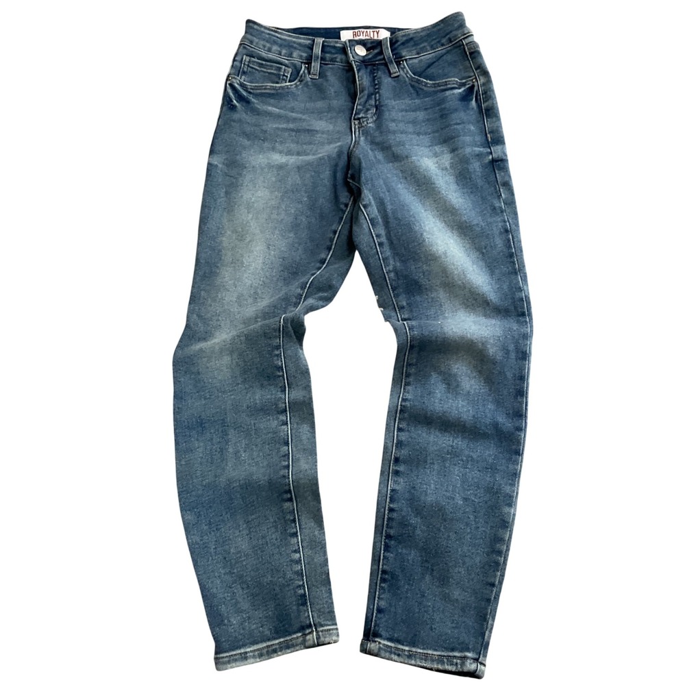 Royalty For Me Mens Slim Fit Medium Wash Blue Denim Jeans Size 4